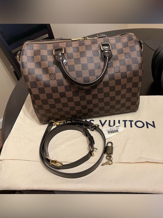 Louis Vuitton Handbags - Louis Vuitton Damier Ebene Canvas Speedy 30 Bandoulière Crossbody Bag